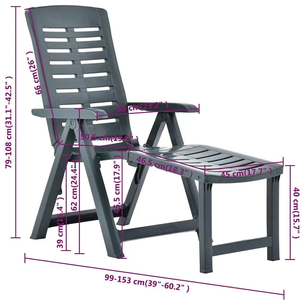 Outdoor Folding Sun Lounger with Adjustable Backrest