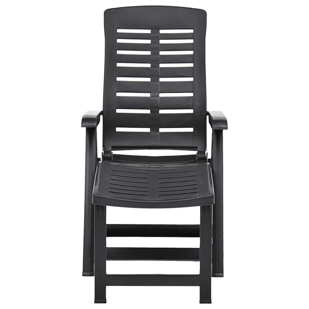 Folding Sun Lounger Plastic Adjustable Anthracite