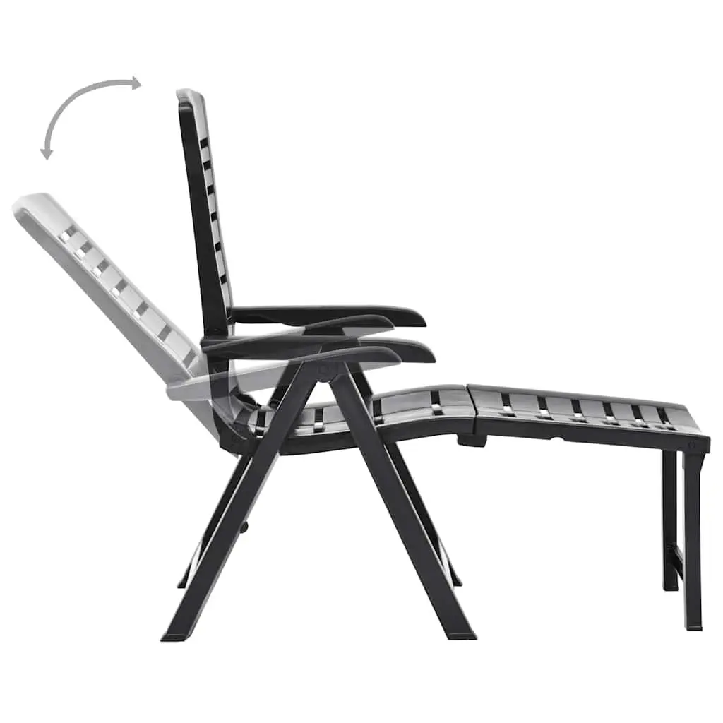 Folding Sun Lounger Plastic Adjustable Anthracite