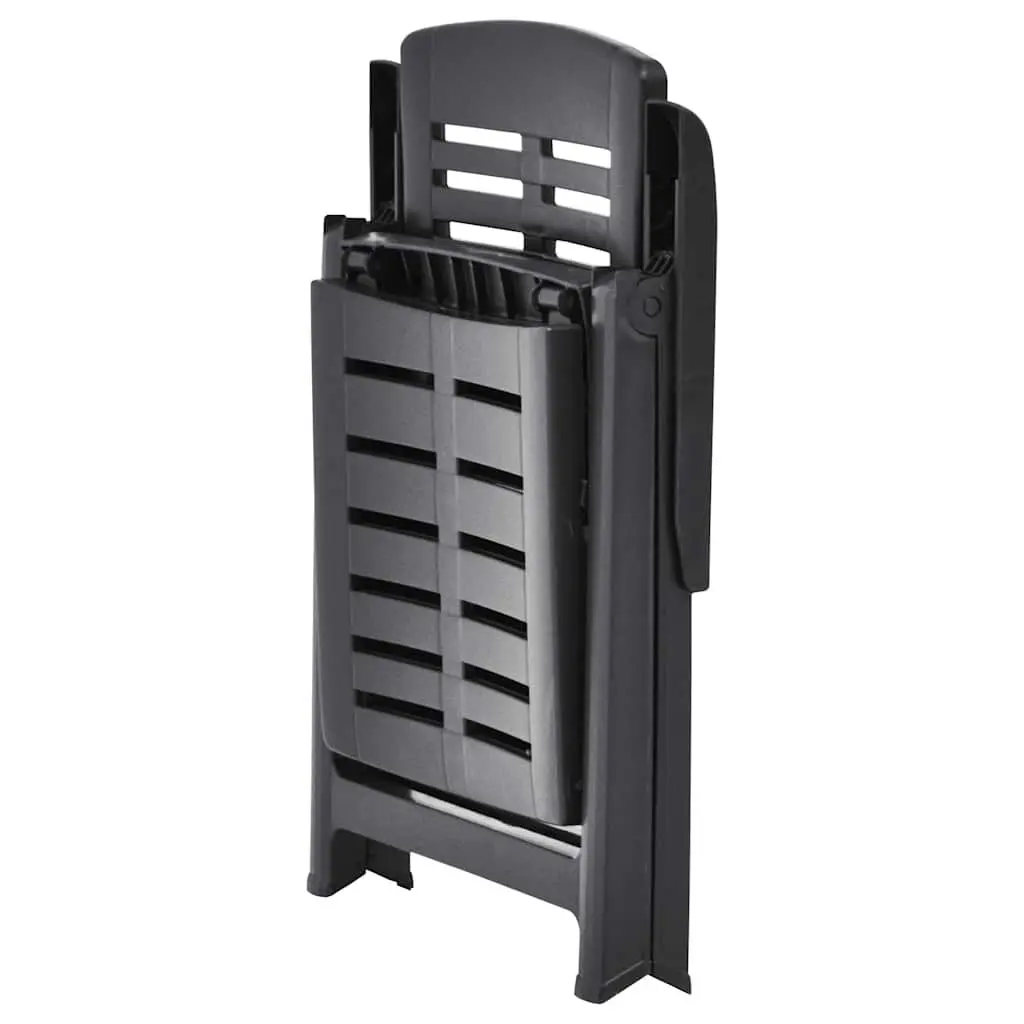 Folding Sun Lounger Plastic Adjustable Anthracite