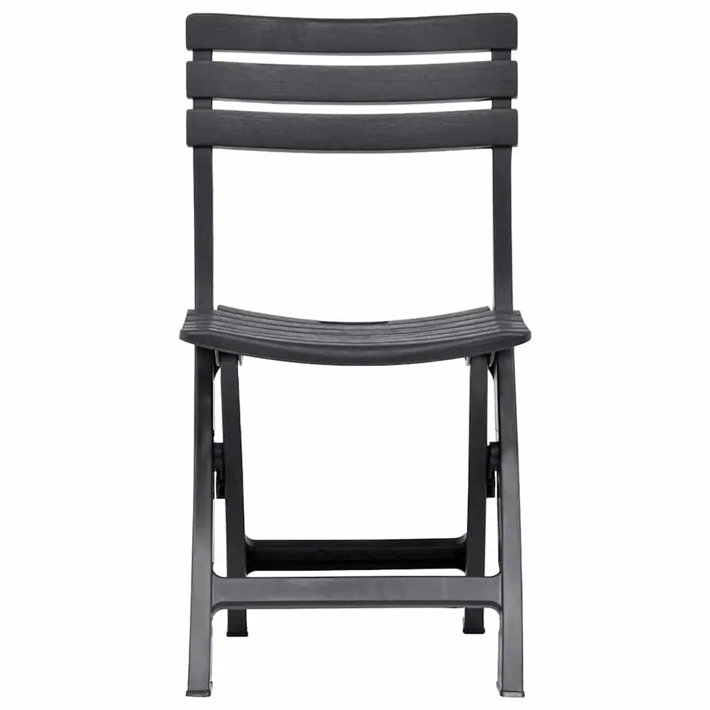 Folding Garden Chairs Plastic Weather Resistant Anthracite 2 Piece