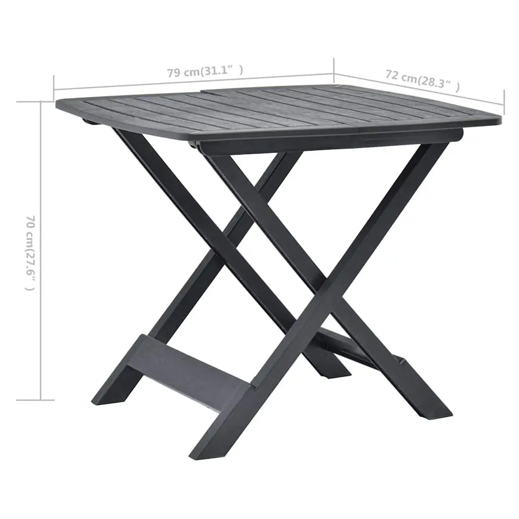 Folding Garden Table in Anthracite for Outdoor Use
