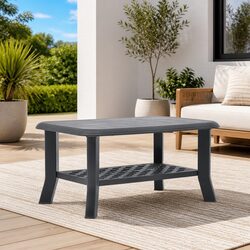 Anthracite Lightweight Outdoor Coffee Table with Storage