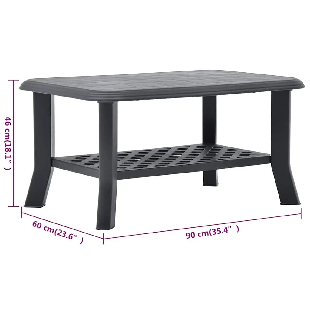 Anthracite Lightweight Outdoor Coffee Table with Storage