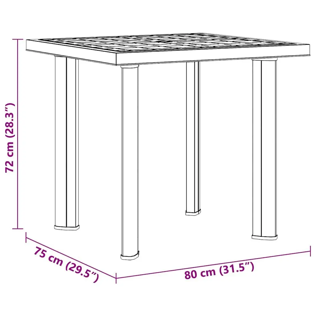 Anthracite Garden Table for Outdoor Dining