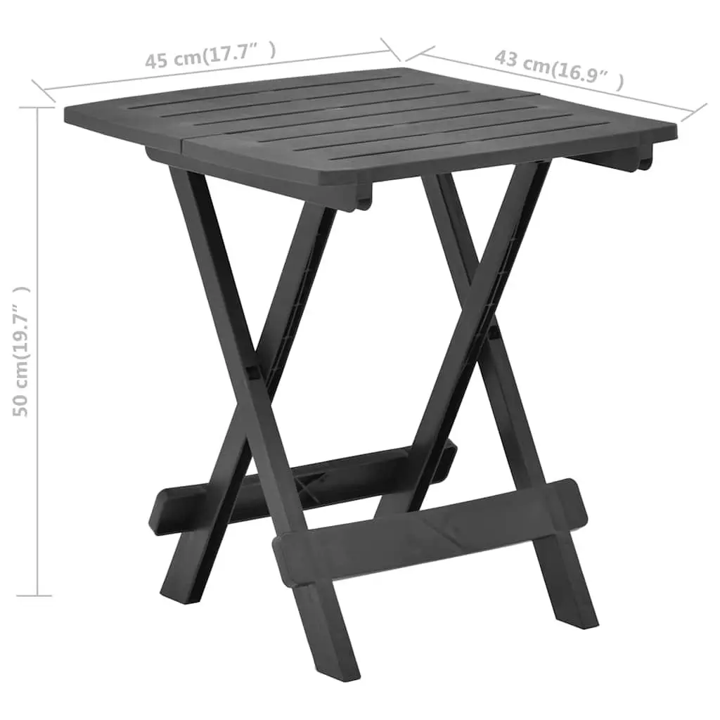 Portable Anthracite Folding Garden Table for Outdoor Spaces