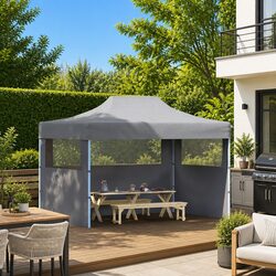 3x4m Folding Party Tent with 3 Sidewalls and Canopy