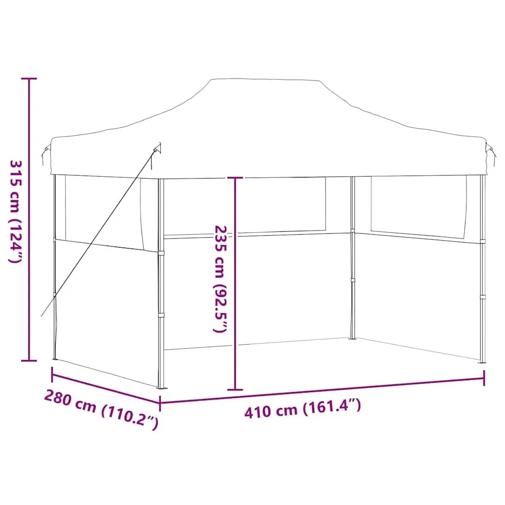 3x4m Folding Party Tent with 3 Sidewalls and Canopy