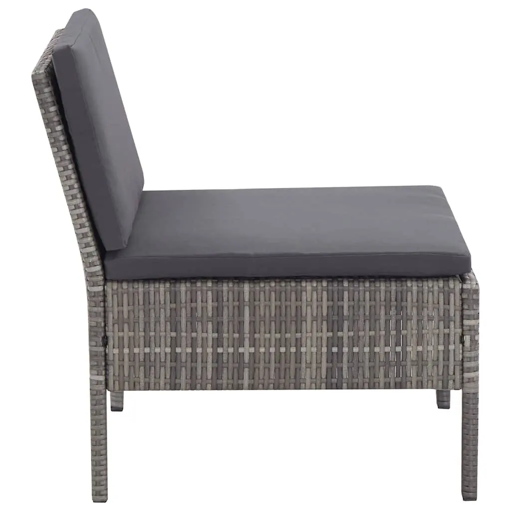 Modular 6 Piece Grey Rattan Outdoor Lounge Set