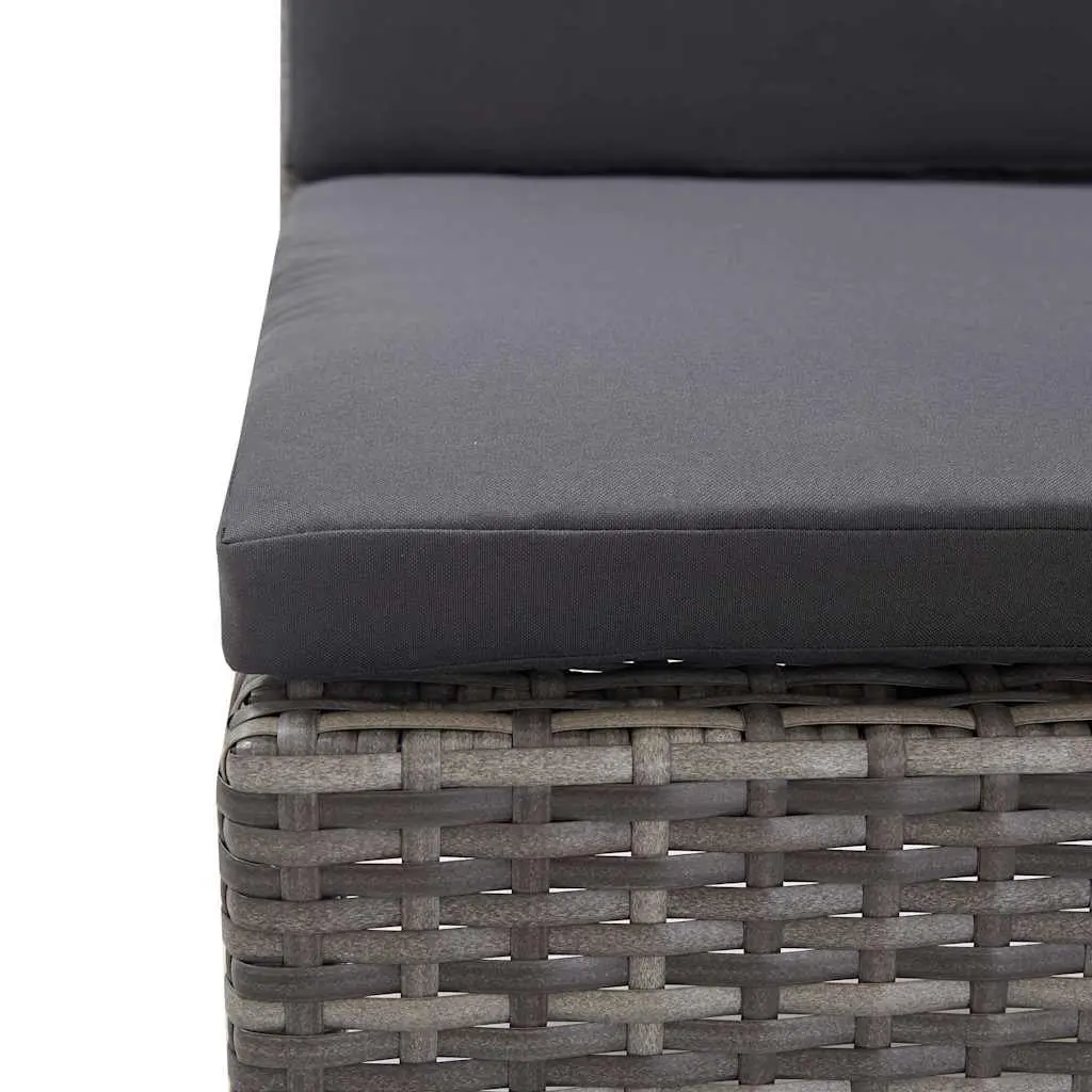 Modular 6 Piece Grey Rattan Outdoor Lounge Set