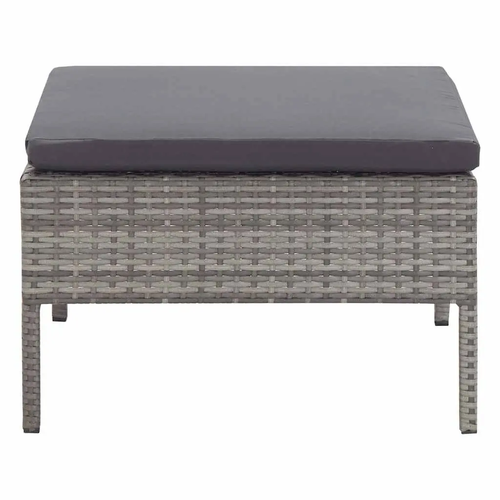 Modular 6 Piece Grey Rattan Outdoor Lounge Set