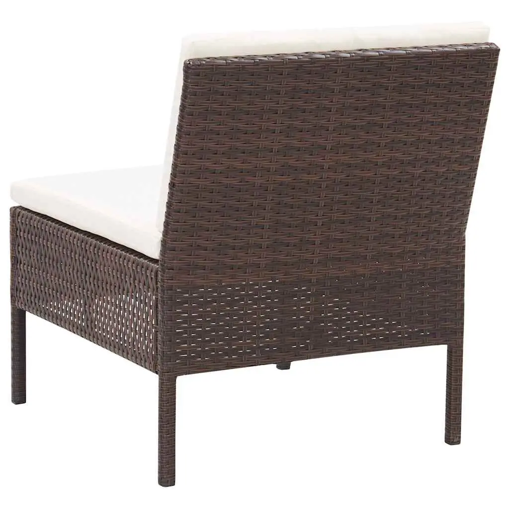 6-Piece Garden Lounge Set with Cushions in Brown