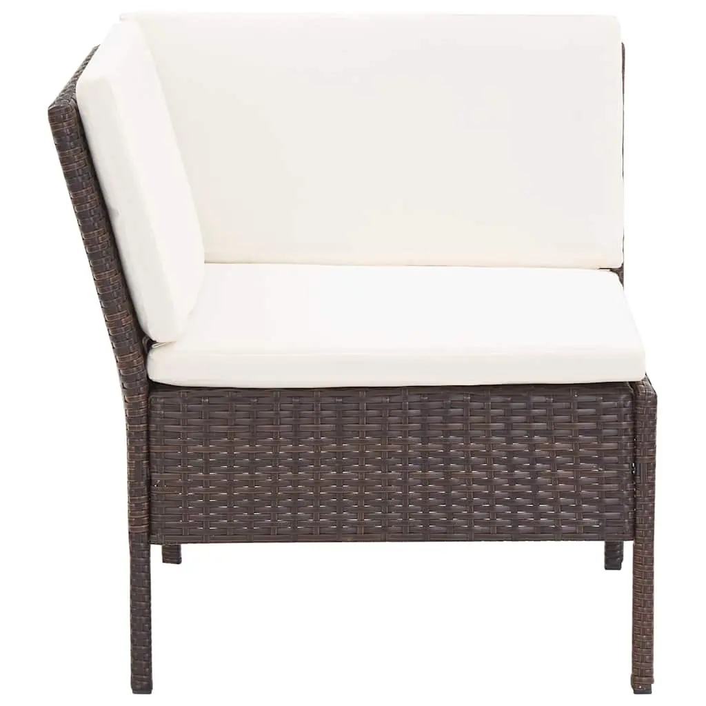 6-Piece Garden Lounge Set with Cushions in Brown