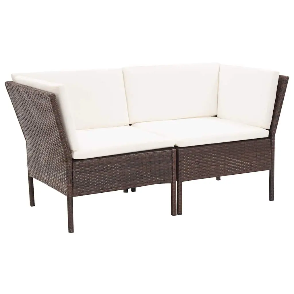 6-Piece Garden Lounge Set with Cushions in Brown