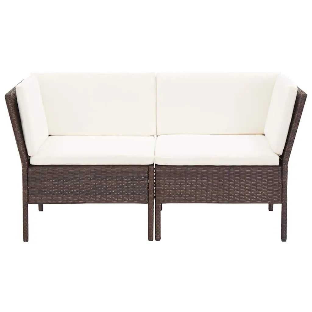 6-Piece Garden Lounge Set with Cushions in Brown