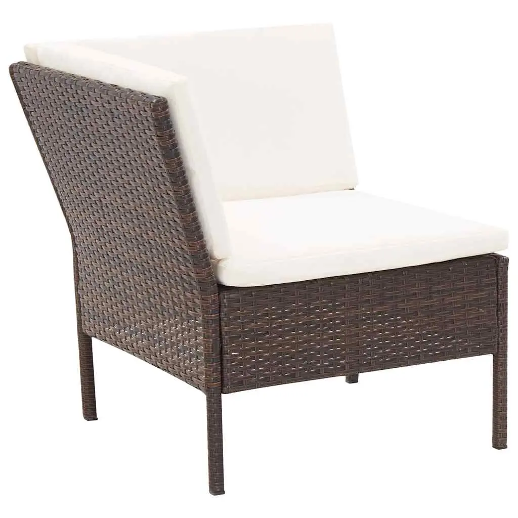 6-Piece Garden Lounge Set with Cushions in Brown