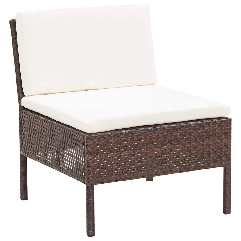 6-Piece Garden Lounge Set with Cushions in Brown