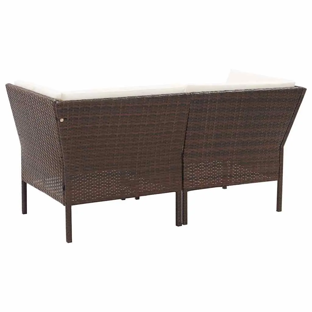 6-Piece Garden Lounge Set with Cushions in Brown