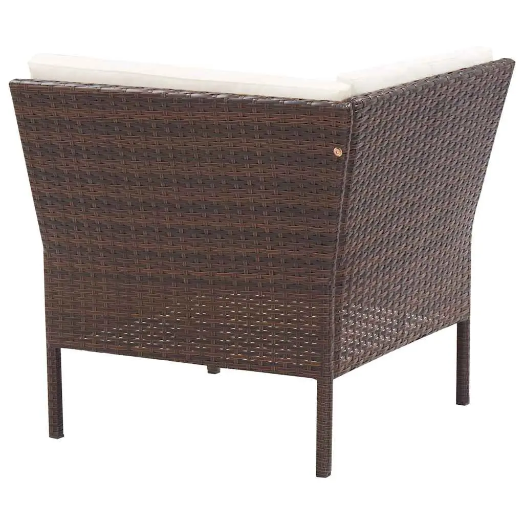 6-Piece Garden Lounge Set with Cushions in Brown