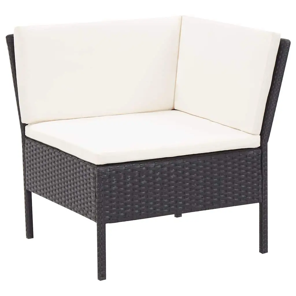 3 Piece Poly Rattan Garden Lounge Set with Cushions