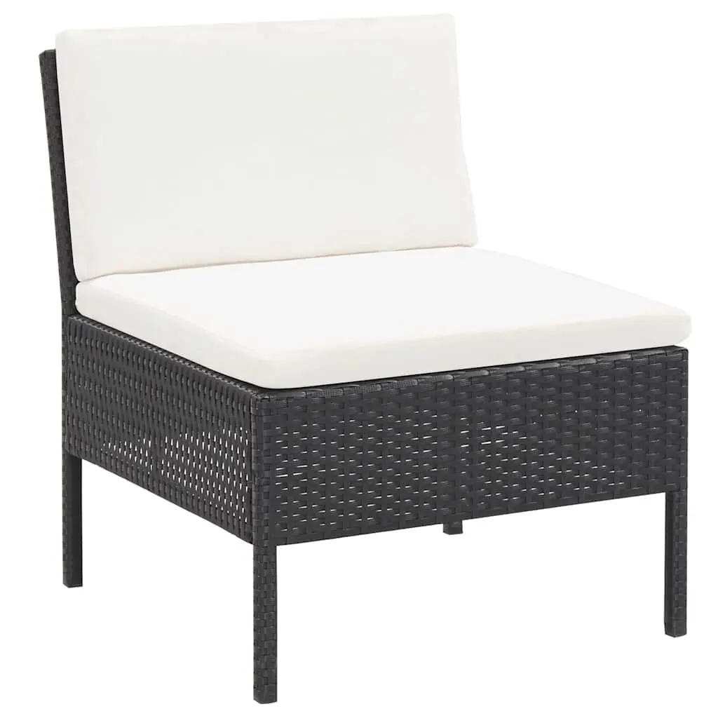 3 Piece Poly Rattan Garden Lounge Set with Cushions