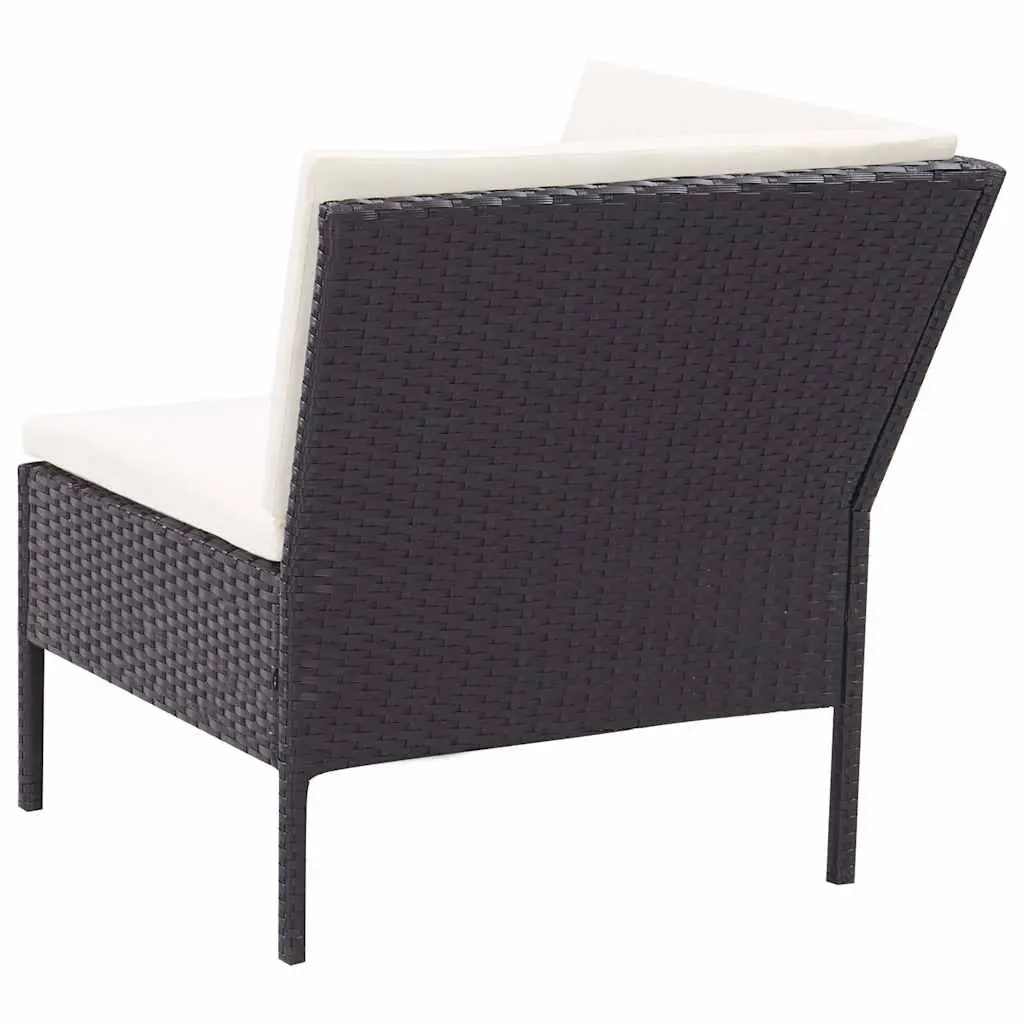 3 Piece Poly Rattan Garden Lounge Set with Cushions