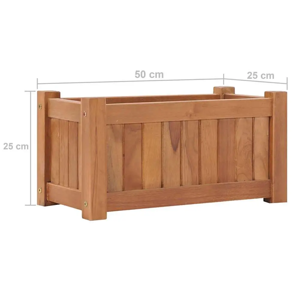 50x25x25 cm Brown Teak Raised Garden Bed Planter