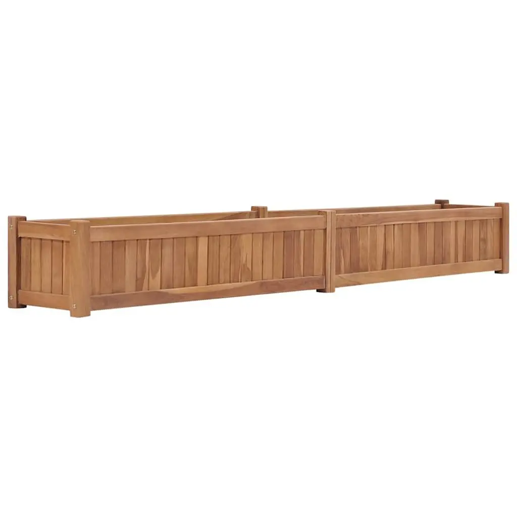 Brown Solid Wood Raised Garden Bed 200x30x25cm