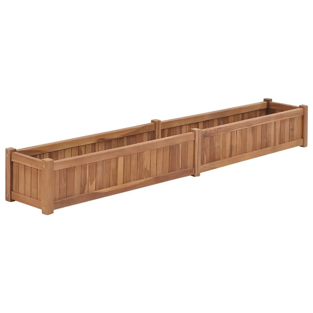 Brown Solid Wood Raised Garden Bed 200x30x25cm