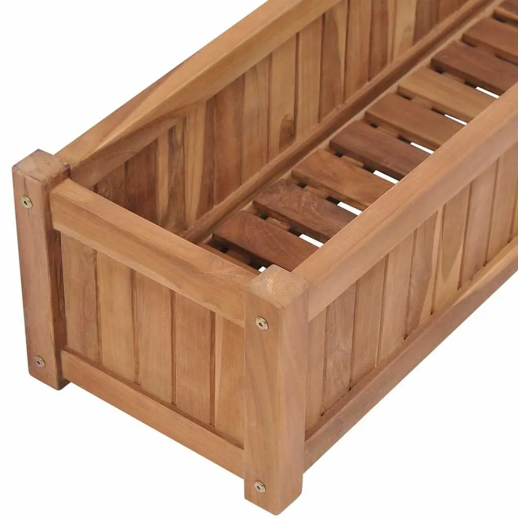 Brown Solid Wood Raised Garden Bed 200x30x25cm