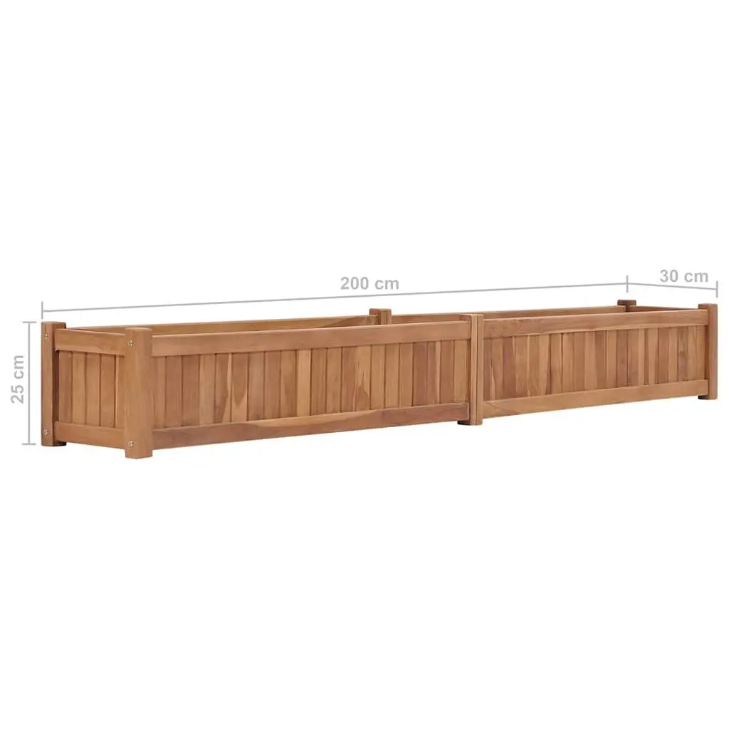 Brown Solid Wood Raised Garden Bed 200x30x25cm
