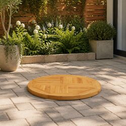 Durable Round Teak Wood Table Top 60cm for Dining