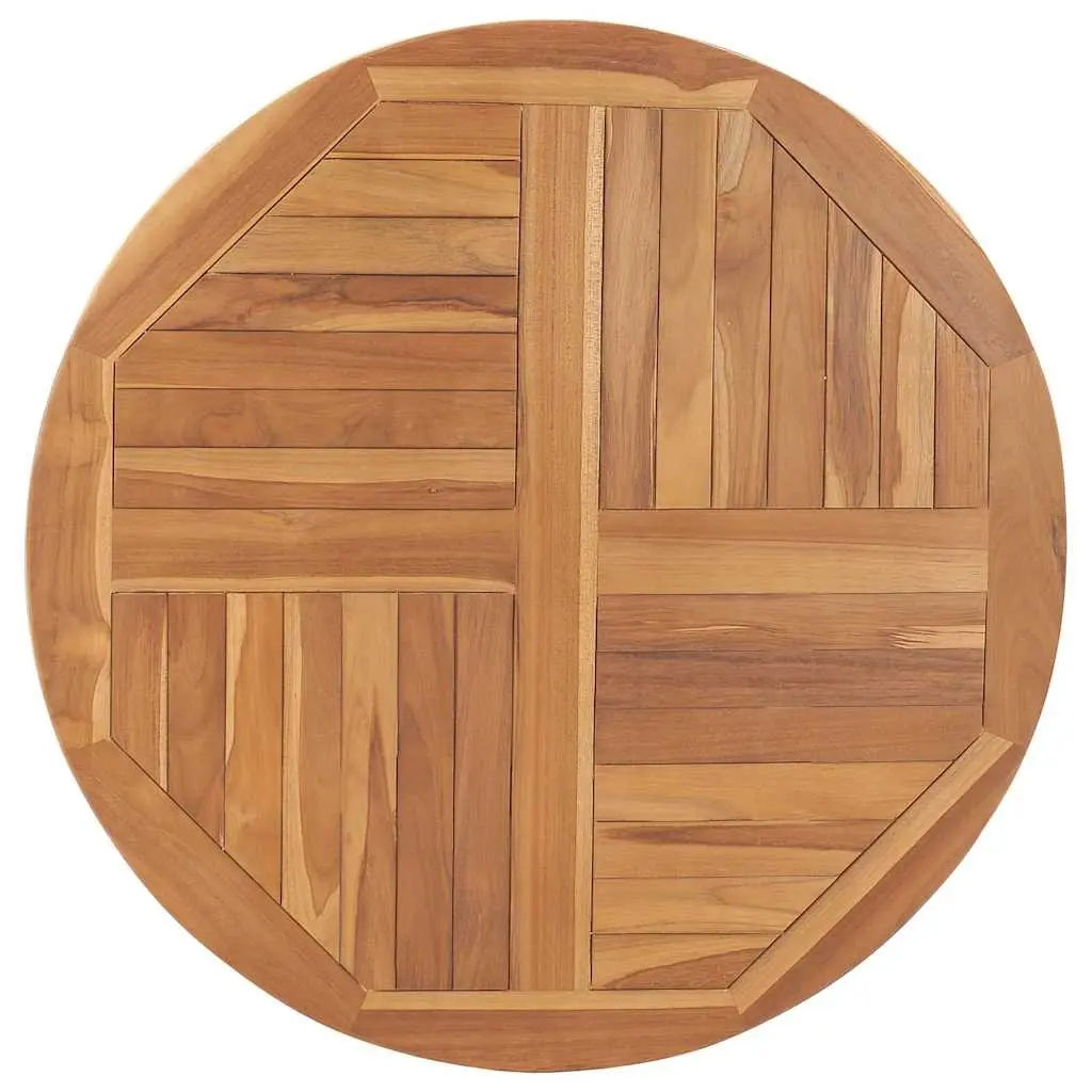 Round Solid Teak Wood Table Top 90cm Diameter 2.5cm Thick Brown Tabletop
