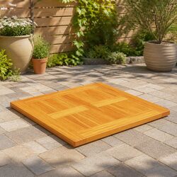 Durable Solid Teak Wood Table Top 70x70cm for Dining