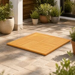 Durable Solid Teak Wood Square Table Top 90x90cm