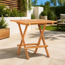 Durable Folding Bistro Table 60x60x65 cm Brown Teak