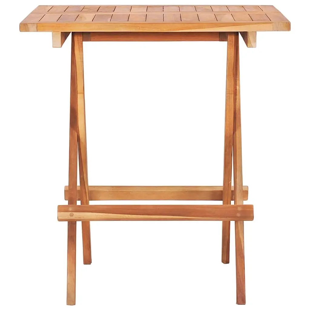 Folding Bistro Table Teak Wood 60x60x65 cm Brown