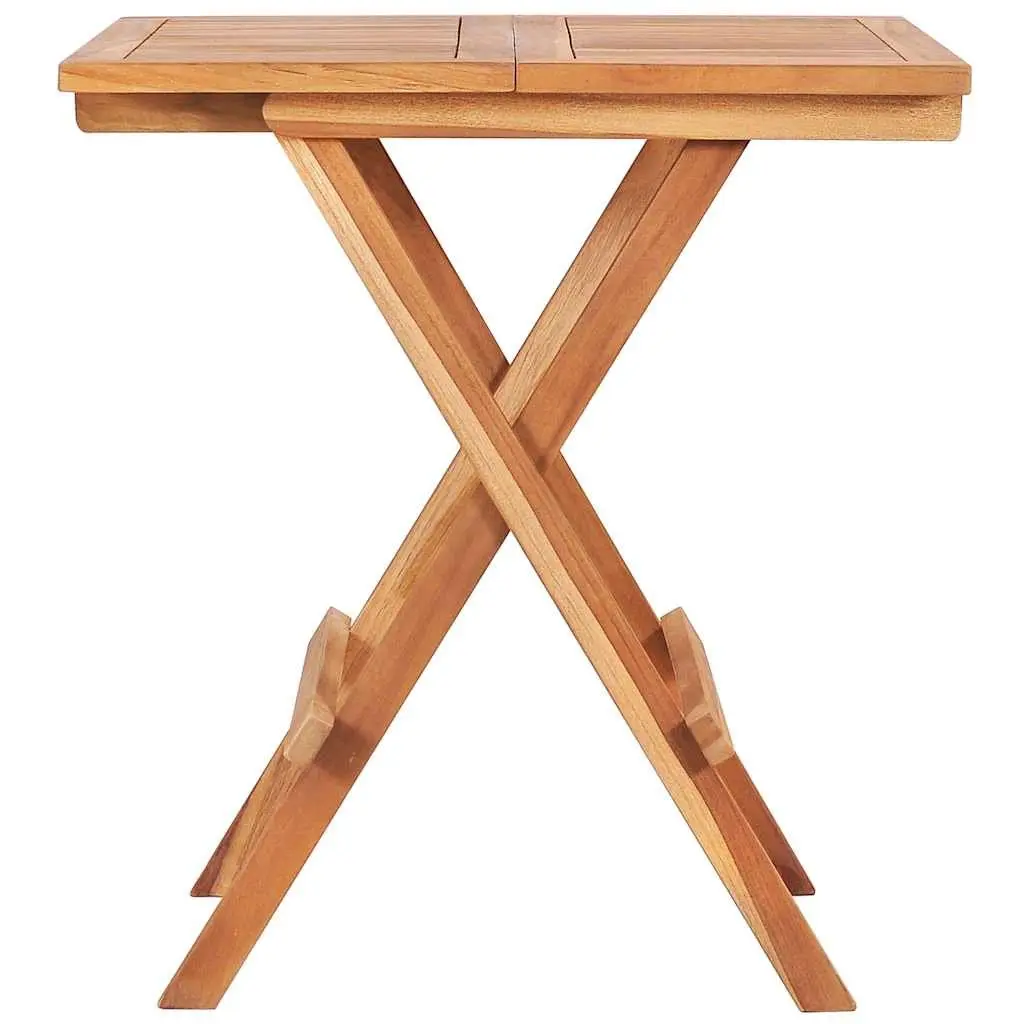 Folding Bistro Table Teak Wood 60x60x65 cm Brown