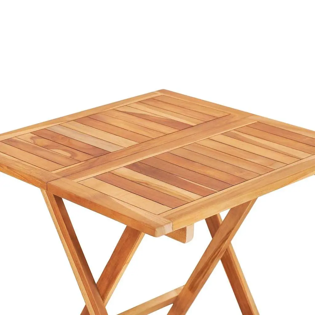 Folding Bistro Table Teak Wood 60x60x65 cm Brown