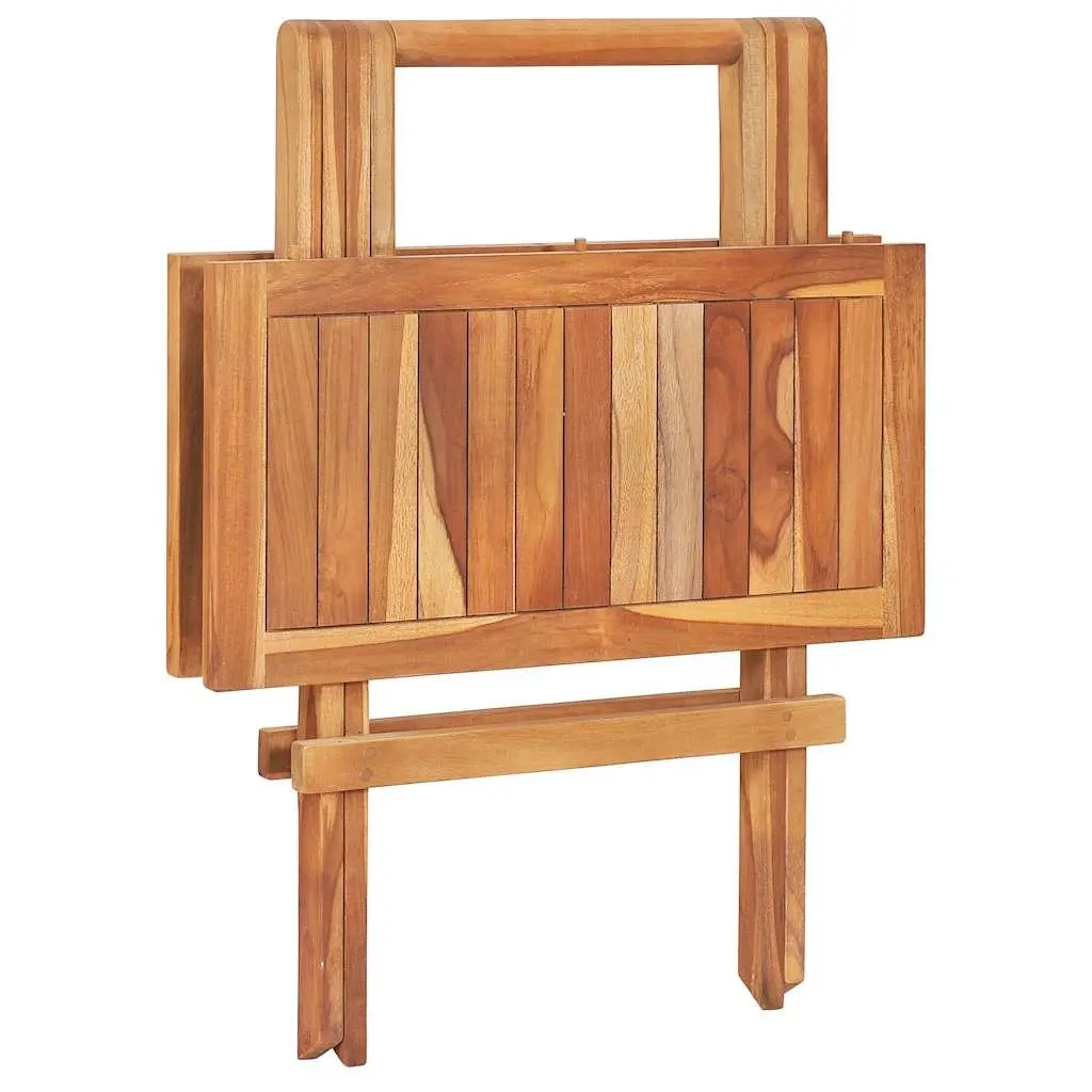 Folding Bistro Table Teak Wood 60x60x65 cm Brown