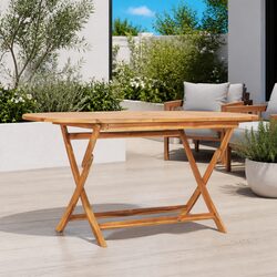Elegant Folding Teak Wood Dining Table 160x80cm