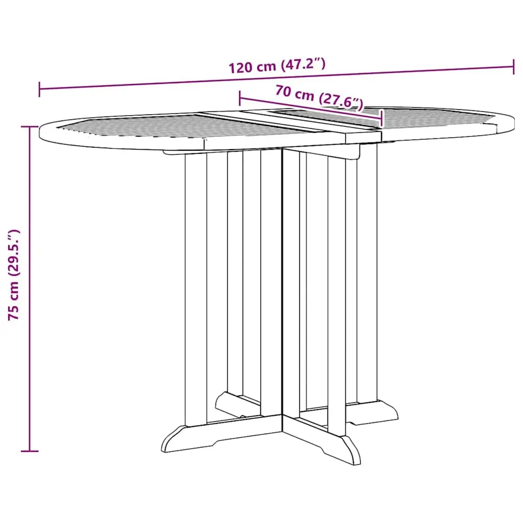 Folding Butterfly Dining Table 120x70x75cm Brown