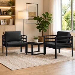 Single Sofa with Cushions Anthracite Outdoor Indoor Seating Modular Lounge