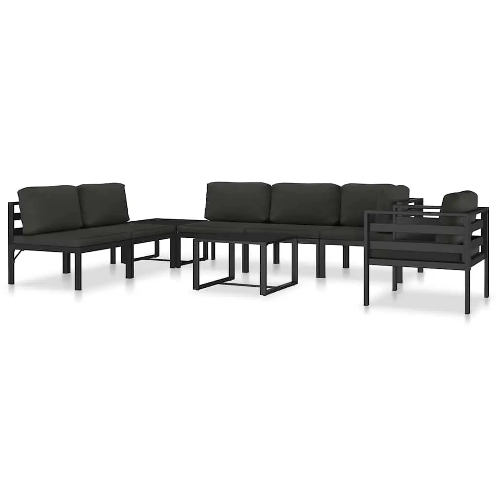 Modular Anthracite Single Sofa with Cushions for Indoor Outdoor