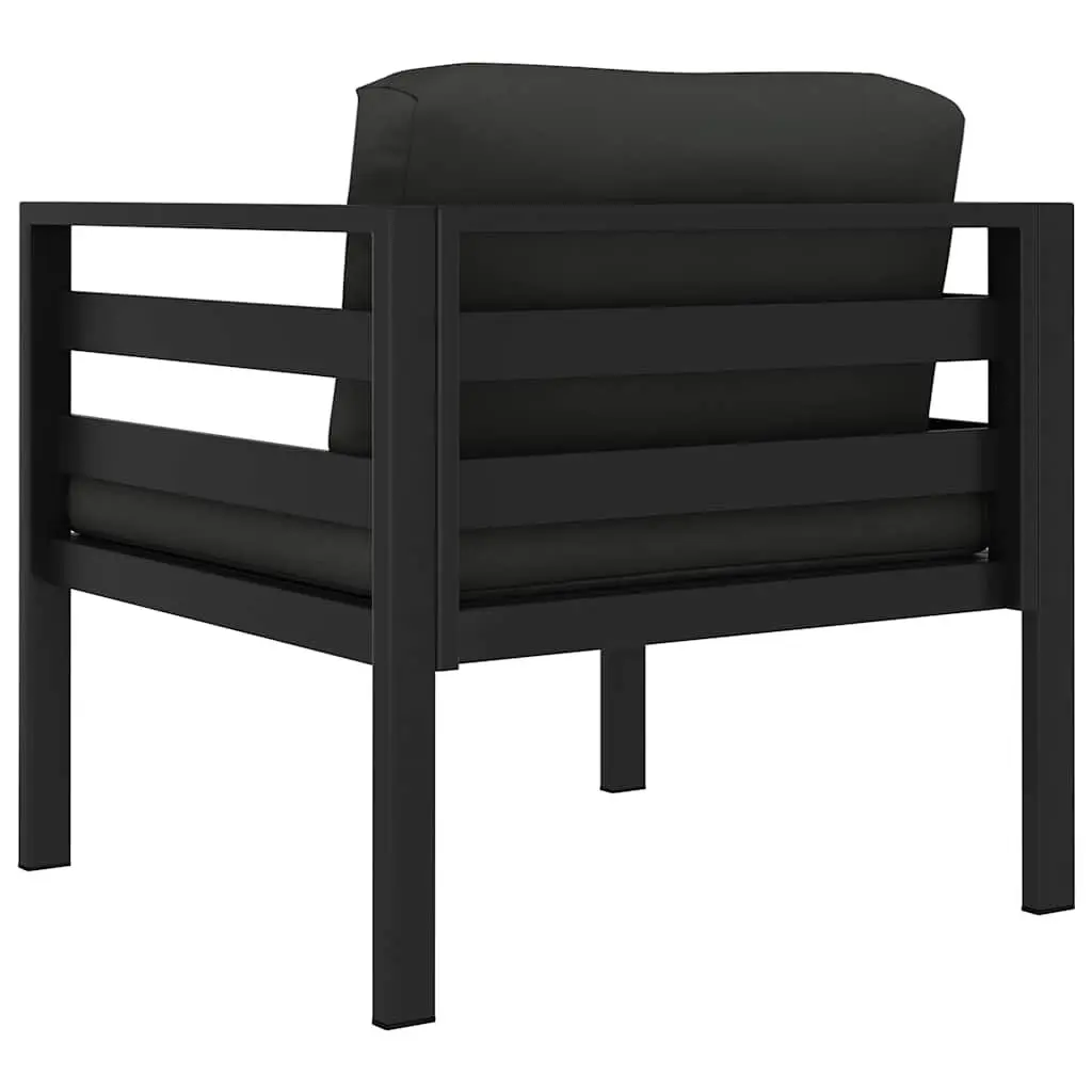 Modular Anthracite Single Sofa with Cushions for Indoor Outdoor