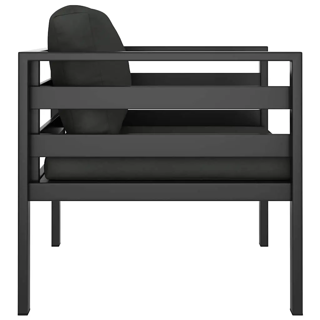 Modular Anthracite Single Sofa with Cushions for Indoor Outdoor