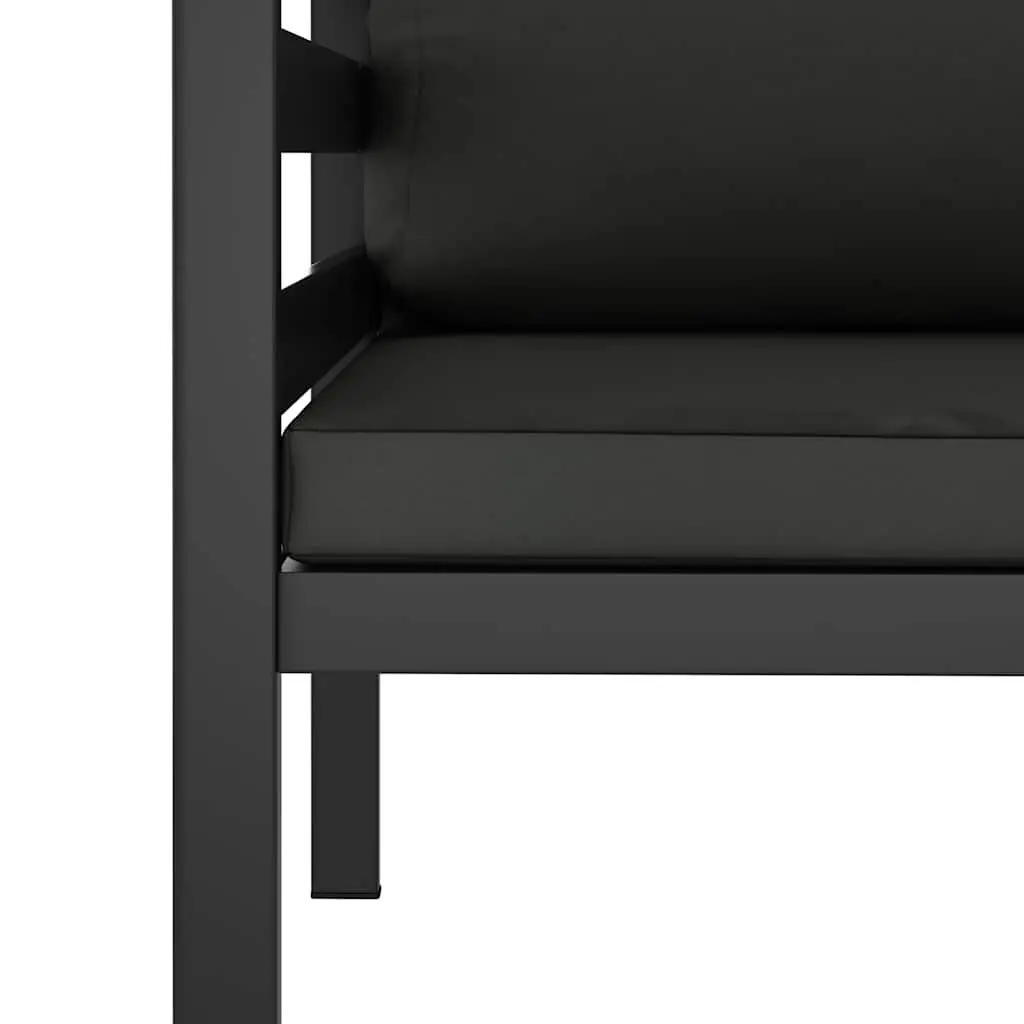Modular Anthracite Single Sofa with Cushions for Indoor Outdoor
