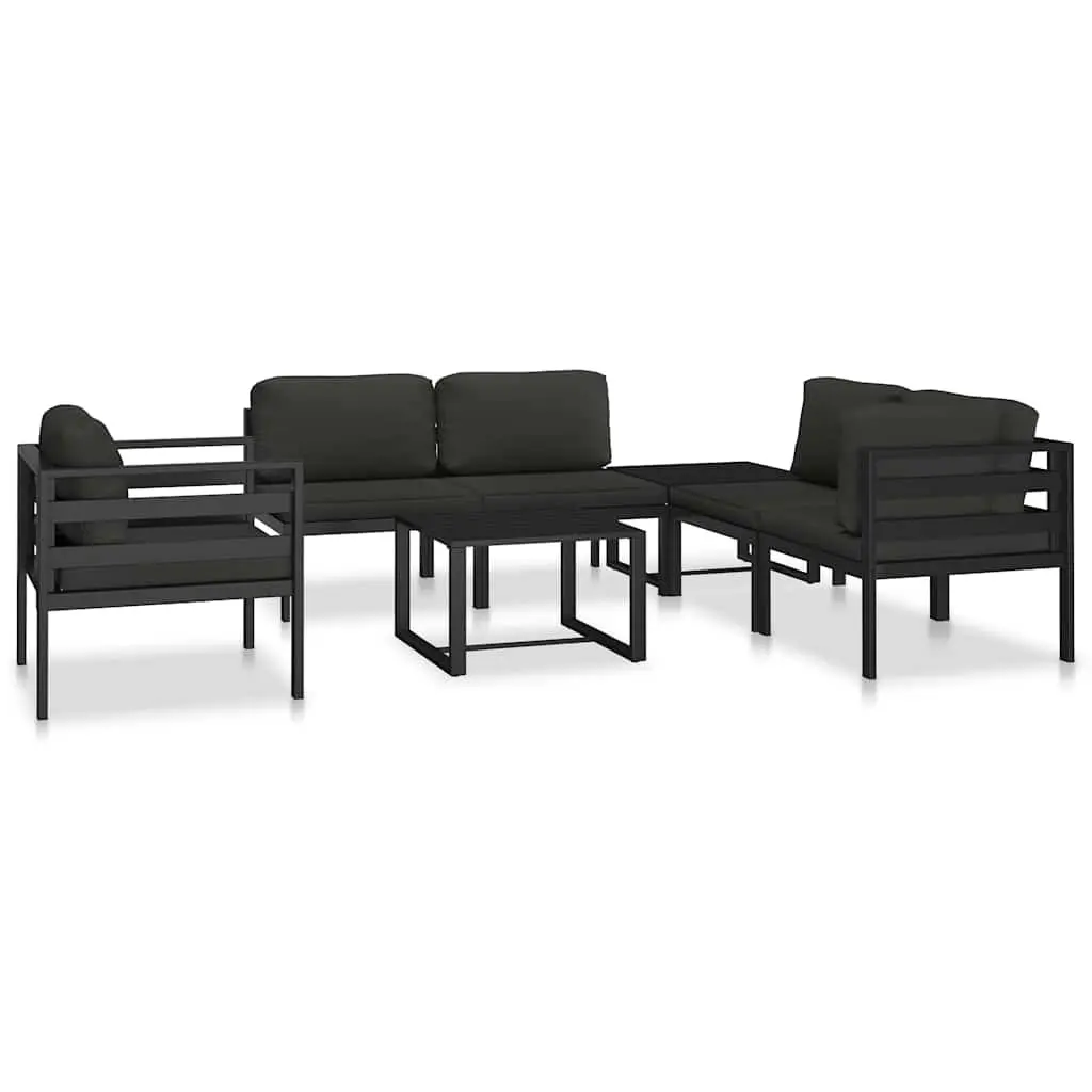 Modular Anthracite Single Sofa with Cushions for Indoor Outdoor