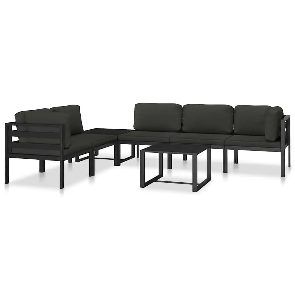 Modular Anthracite Single Sofa with Cushions for Indoor Outdoor