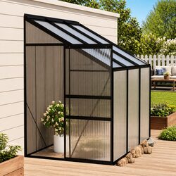 Durable Anthracite Aluminium Frame Greenhouse for Gardening